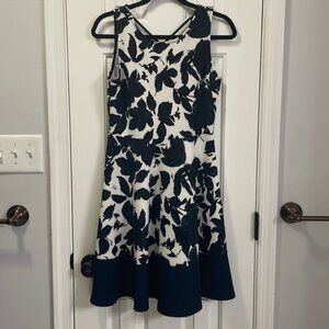 Gilli Dress - Black & White & Navy  Size M